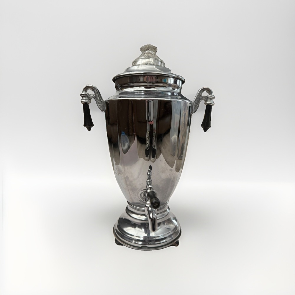 Vintage Chromium Coated Brass Forman Bros. Art Deco Coffee Urn